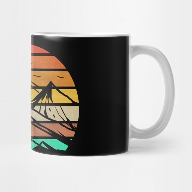 Retro sunset vintage hiking mountain camping by SinBle